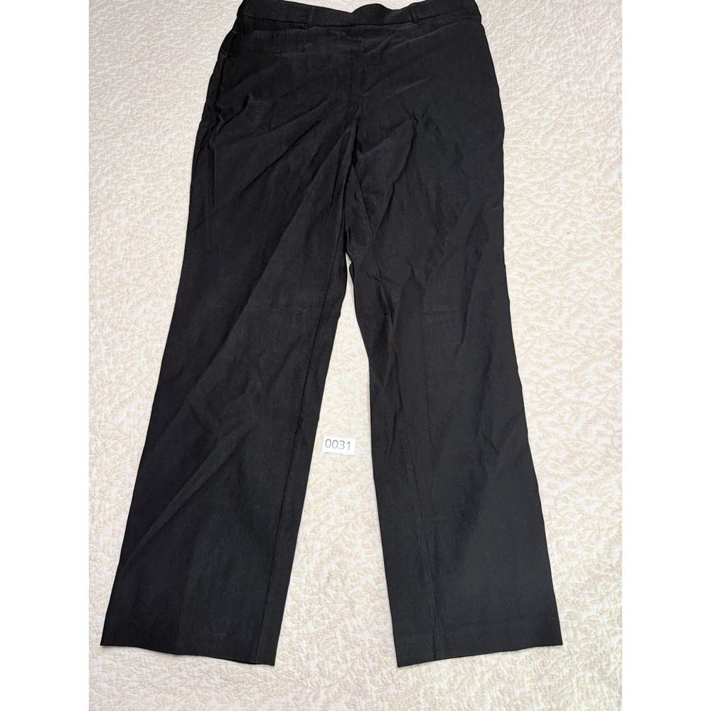 Rafaella Womens Black Stretch Pants Size 10 Straight Leg Functional Pockets NWT